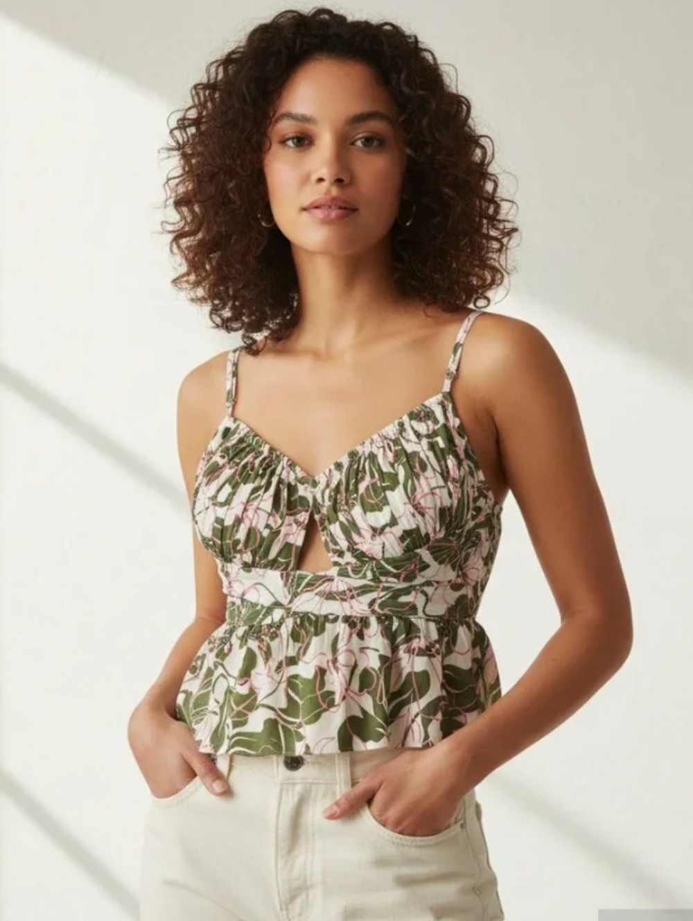 PARKER Peplum Floral Print‎ Cami Top